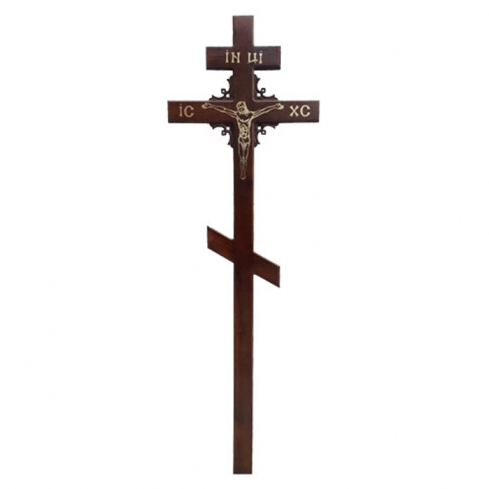 Крест на могилу сосна Угловой Узор КДС-03