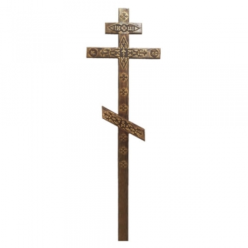 Крест сосна прямой с декором состаренный КДС-06
